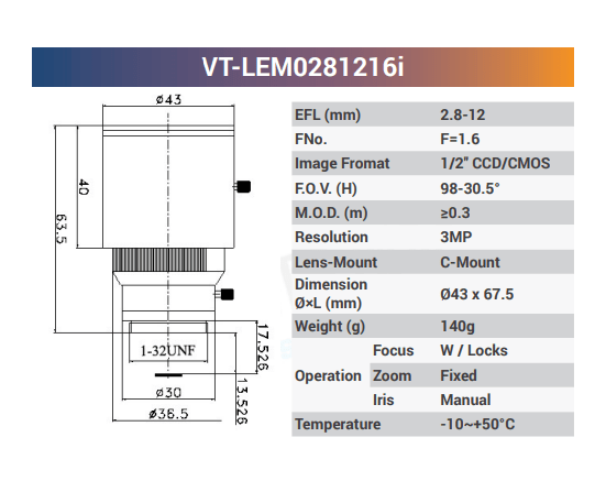 0.3MP 815FPS PYTHON300 USB3.0 High Speed Golf Camera - Vision Datum