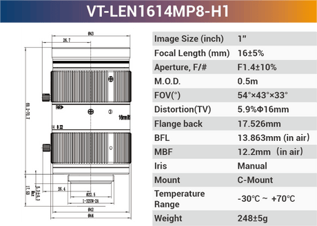 1" 8 - 10MP C - Mount Fixed Lenses - Vision Datum