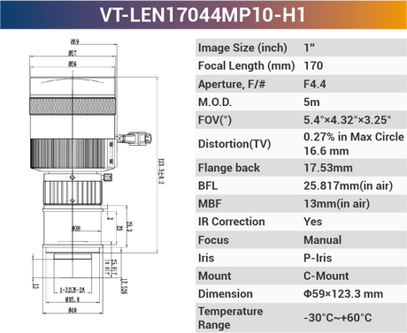 1" 8 - 10MP C - Mount Fixed Lenses - Vision Datum