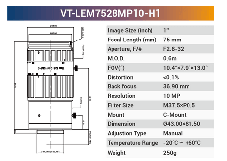 1" 8 - 10MP C - Mount Fixed Lenses - Vision Datum