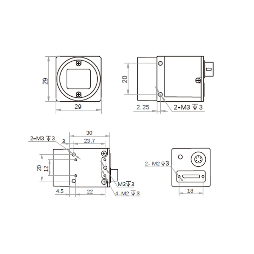 2.8MP 121FPS USB3 Global Shutter Monochrome CMOS Industrial Camera