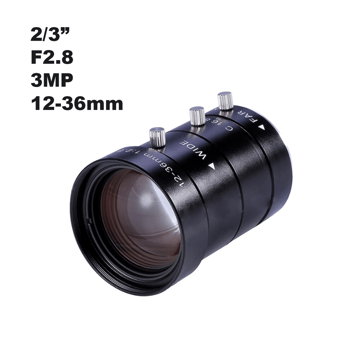 12-36mm 10MP 2/3" C-Mount Manual Zoom Iris Lenses VT-LEM1236MP10 - Vision Datum