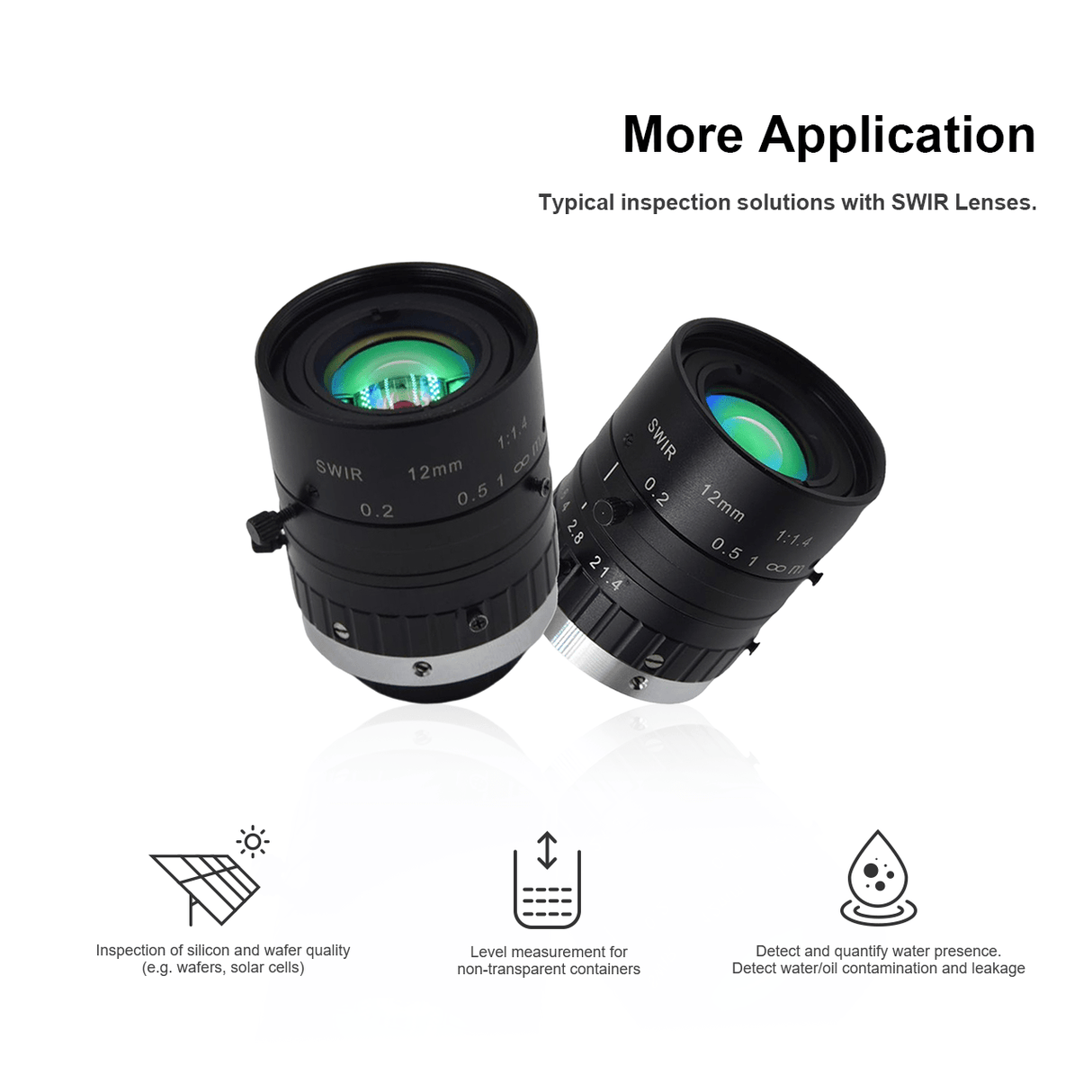 12mm F1.4 1.1" 900-1700nm SWIR FA Lens VT-LEN1214SWIR-H1.1 - Vision Datum