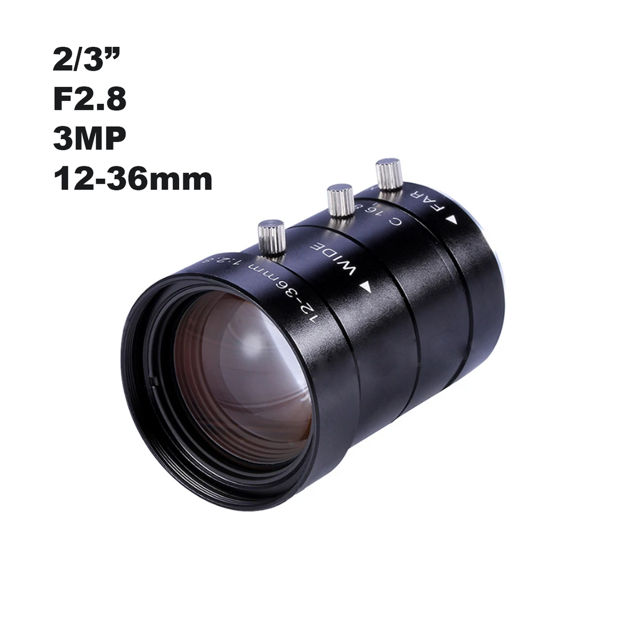 12-36mm 10MP 2/3" C-Mount Manual Zoom Iris Lenses VT-LEM1236MP10