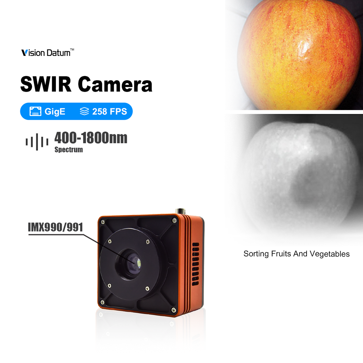 640×512 InGaAs 1/4"Sensor Size GigE IMX991 SWIR Camera |iBt-SWG991-Lite