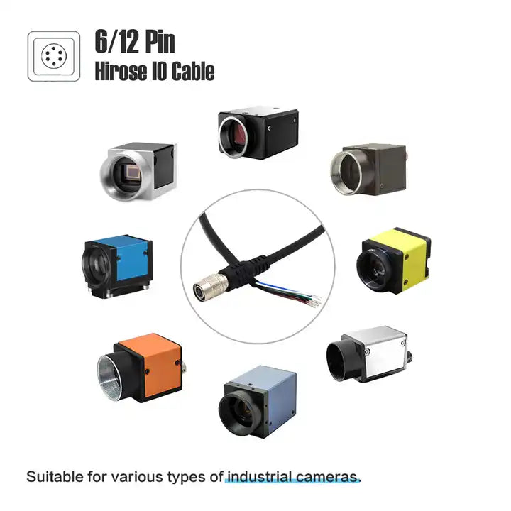 Manufacture sales 6pin connector to open vision data IO Hirose Cable For Area Scan Camera