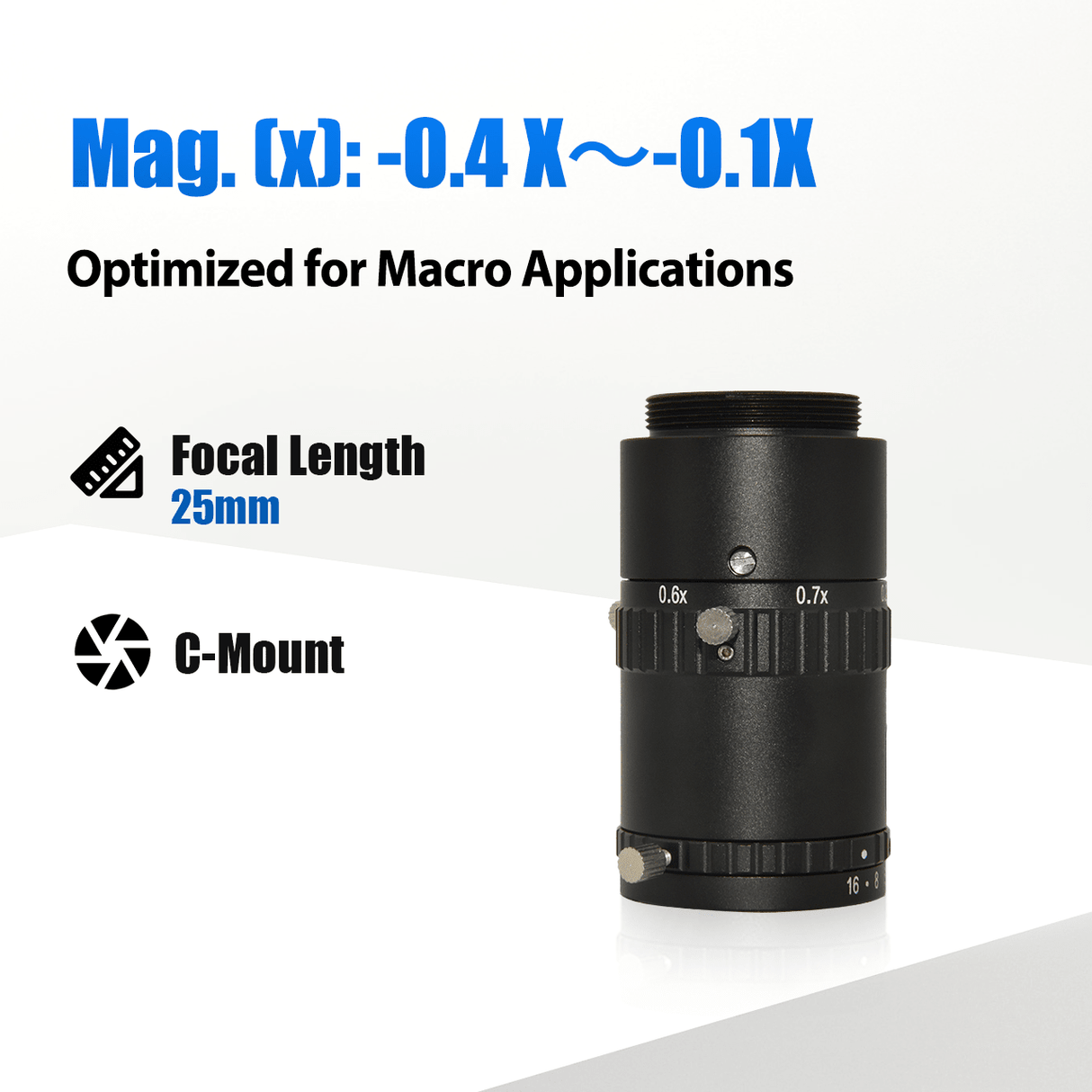 25mm 1.1“ C-mount Macro Lenses for Close-Up Photography - Vision Datum