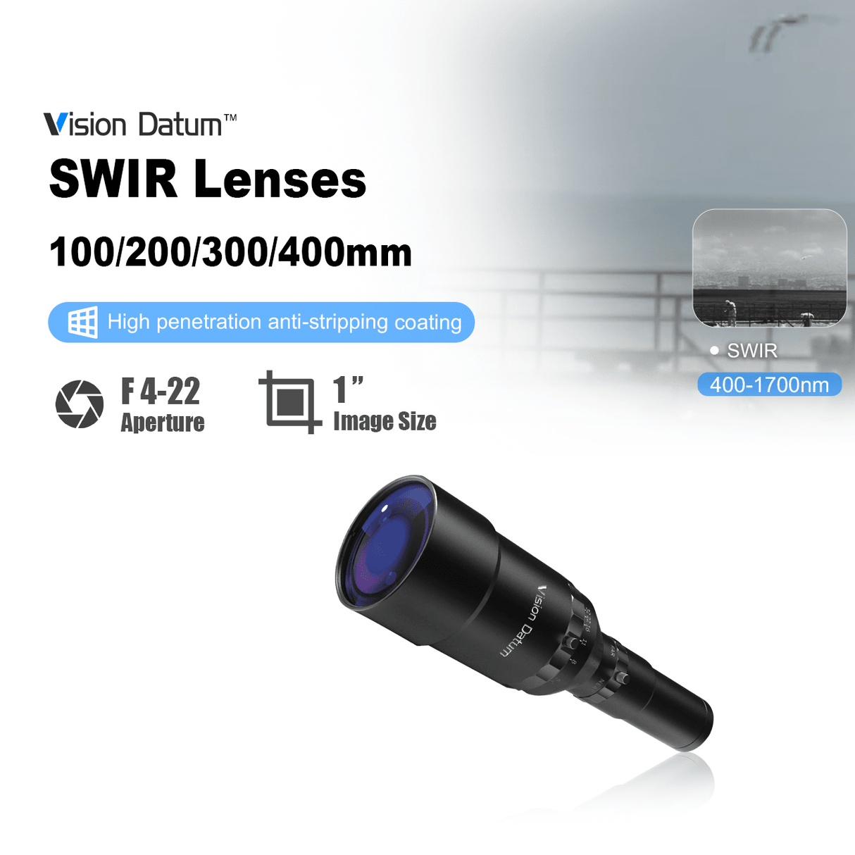100mm 200mm Manual Telephoto SWIR Lens - Vision Datum
