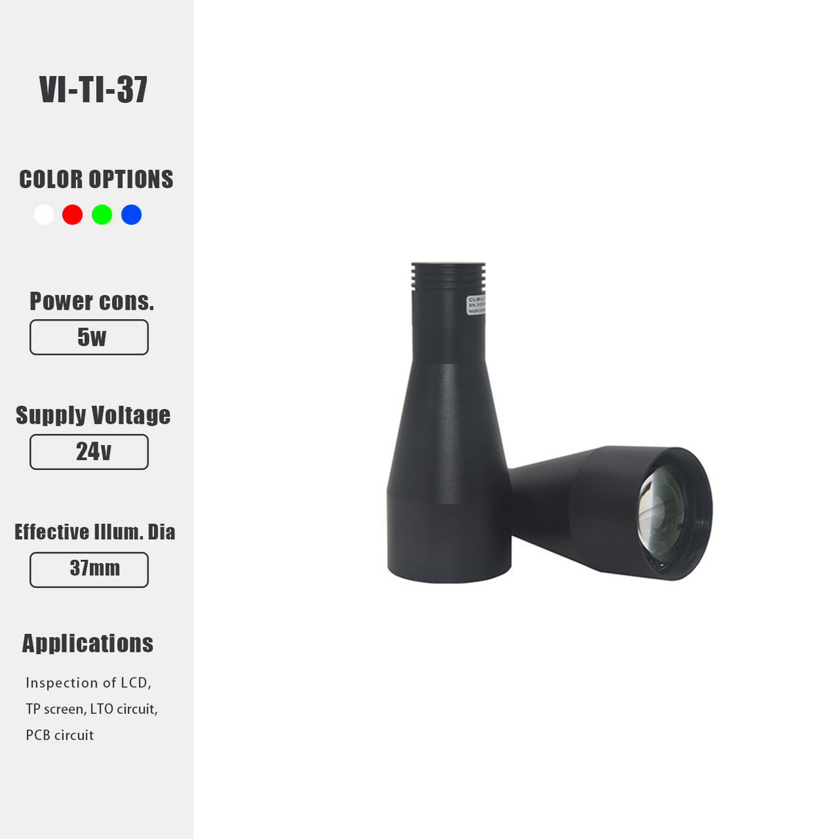 90° Angle Collimated Telecentric Light for Telecentric Lens