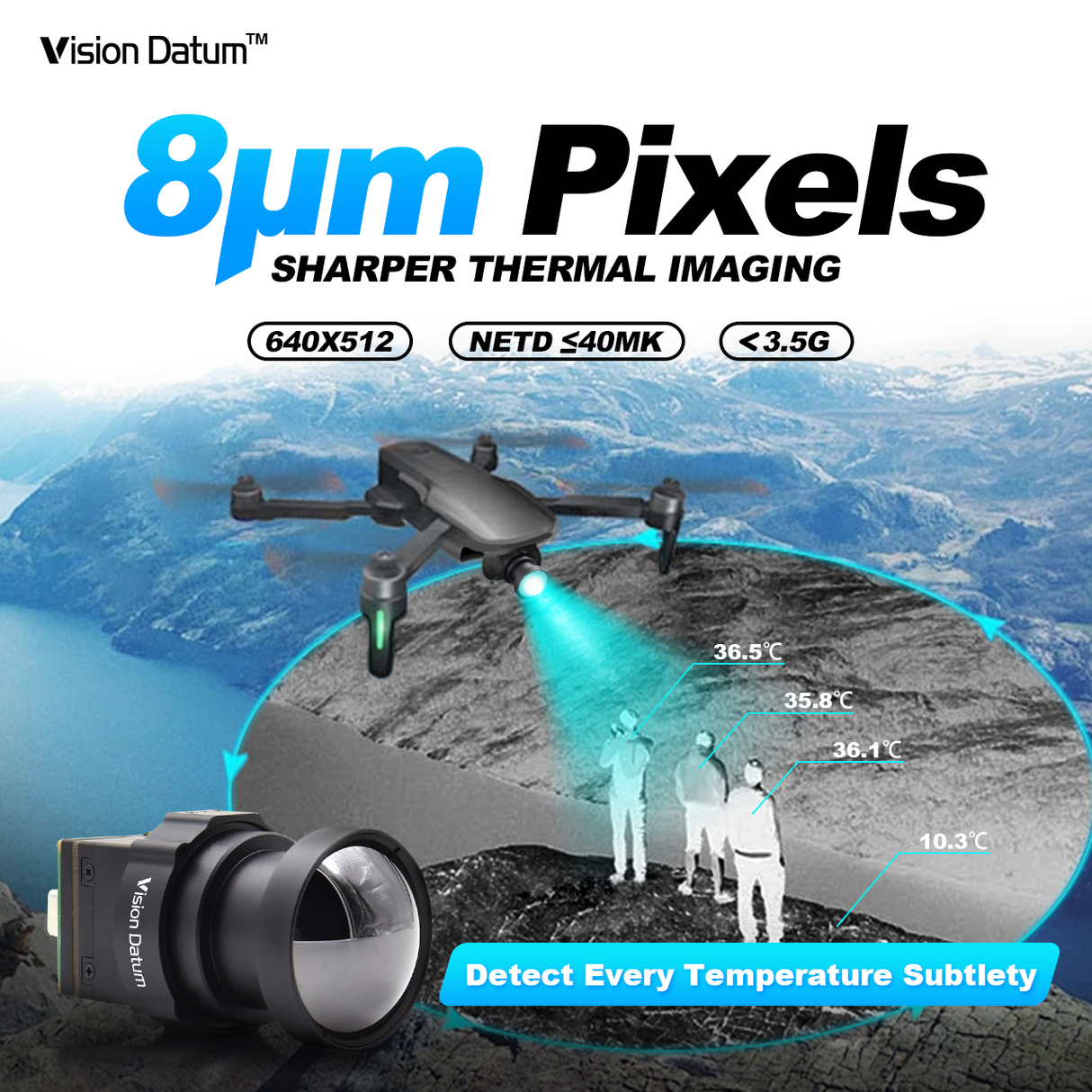 640×512 8μm USB4pin LVCMOS LWIR Drone Camera iVaster640LW-P8(副本) - Vision Datum