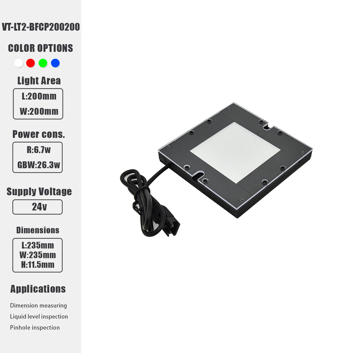 Side Parallel Flat Backlight Illumination BFCP Series