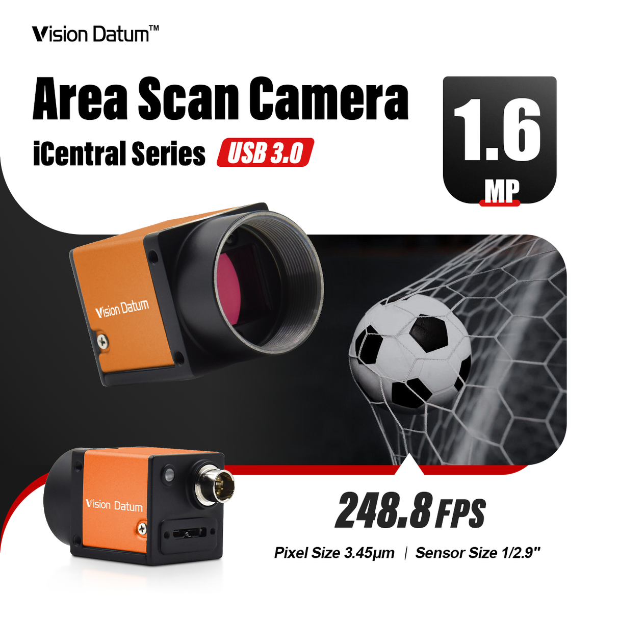 New Series 1.6MP 250FPS High-Speed USB3.0 Industrial Camera IMX273 for Slow Motion Capture