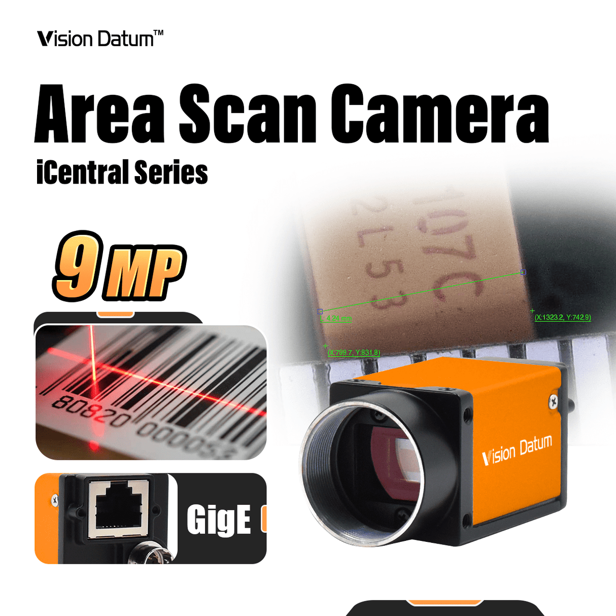 iCt90M/CG90A-Pro 9MP IMX267 GigE Area Scan Camera - Vision Datum