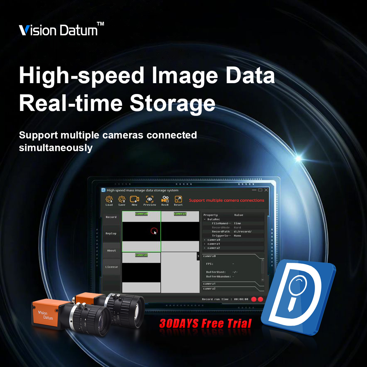 Программное обеспечение для высокоскоростного хранения данных изображения в режиме реального времени для видеозаписи