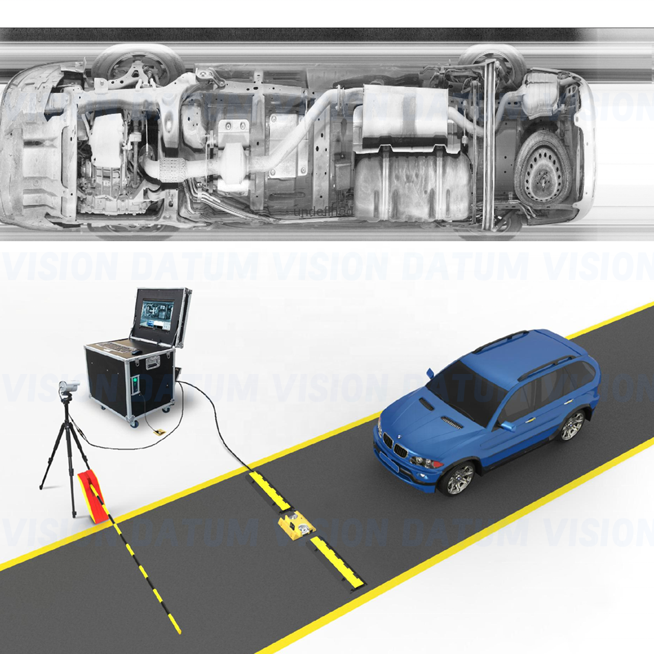 Système de numérisation sous véhicule UVSS Line Scan Scanner d'inspection de voiture mobile Reconnaissance de plaque d'immatriculation pour le contrôle de sécurité