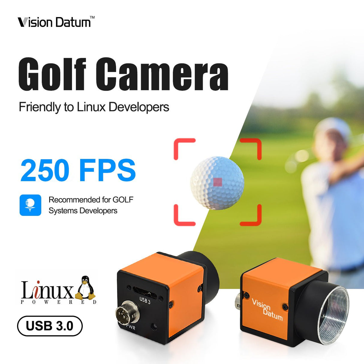 Compact 1.6MP USB3 industrial camera with four-side mounting support for flexible system integration