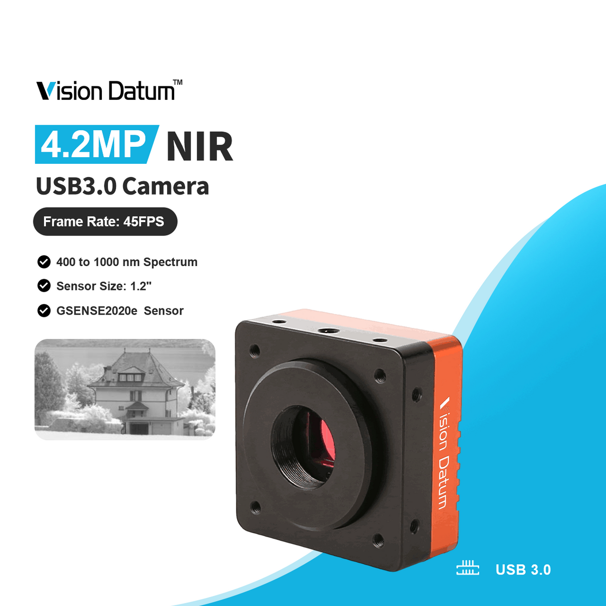 iBX-NU420M 2048×2048 4.2MP 45FPS Monochrome Enhanced NIR Camera