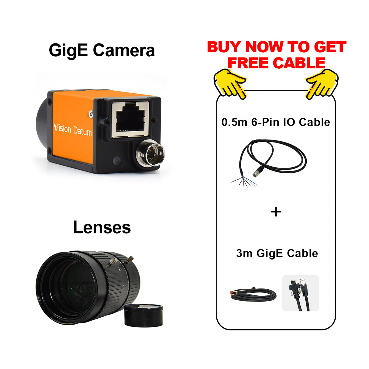 1.3MP 92fps SS 1/2.7" GigE Vision Global Shutter Camera iCt20M/CG13A-SE - Vision Datum