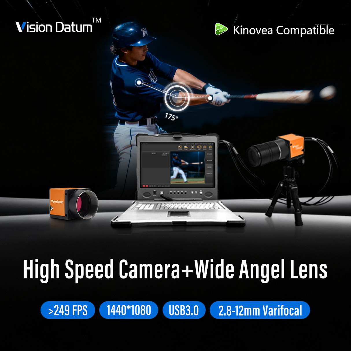 High Speed Camera 250fps 313fps 815fps For Golf Swing Ball Trajectory Analysis - Vision Datum