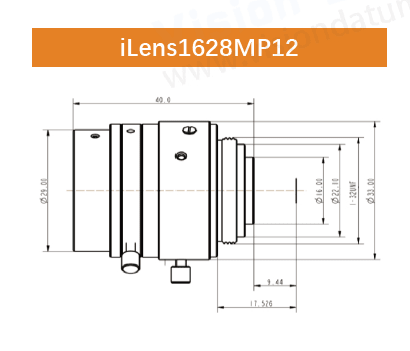 12 Mega Pixels 1/1.7 " C-mount Low Distortion Industrial Lens - Vision Datum