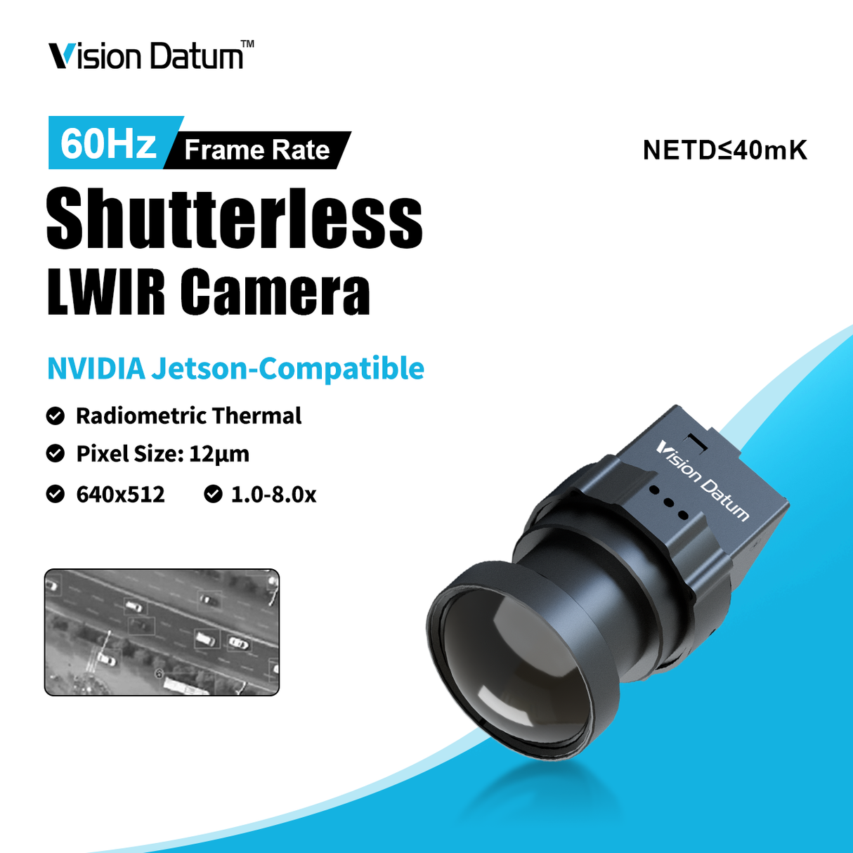 640×512 60hz NVIDIA Jetson LWIR Drone Camera iVaSL640LW