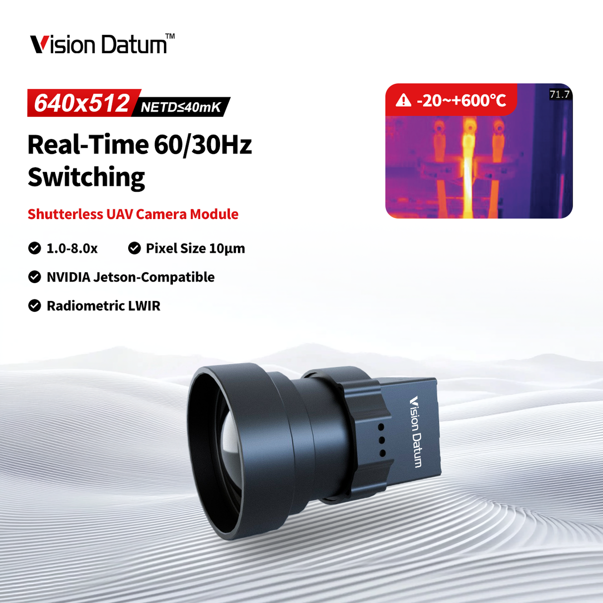 iVaster-SL Shutterless LWIR Cameras Compact Real-Time Thermal Detection