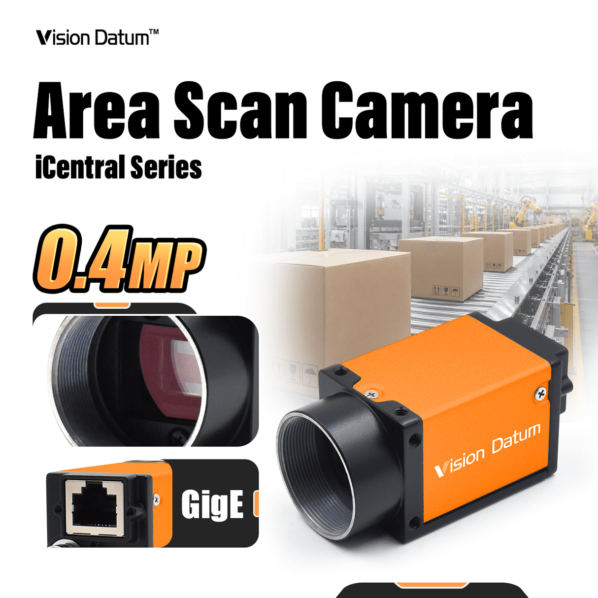 IMX297 0.4MP 123FPS GigE global shutter industrial camera for machine vision