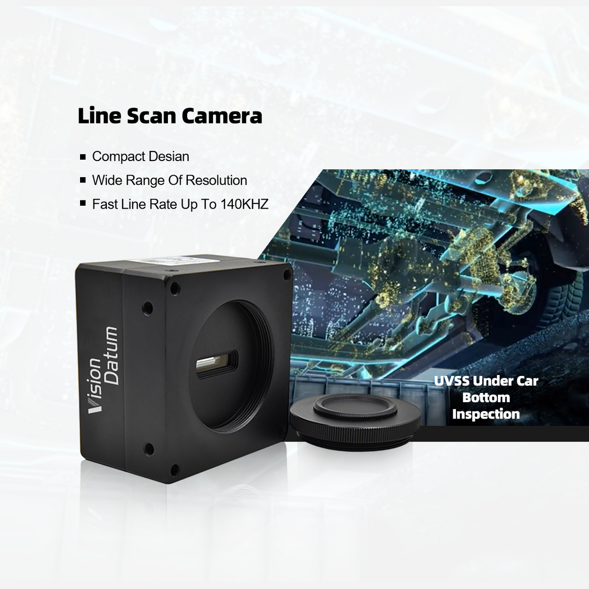 8K 74Khz 7μm M72 Mount CameraLink Line Scan Camera