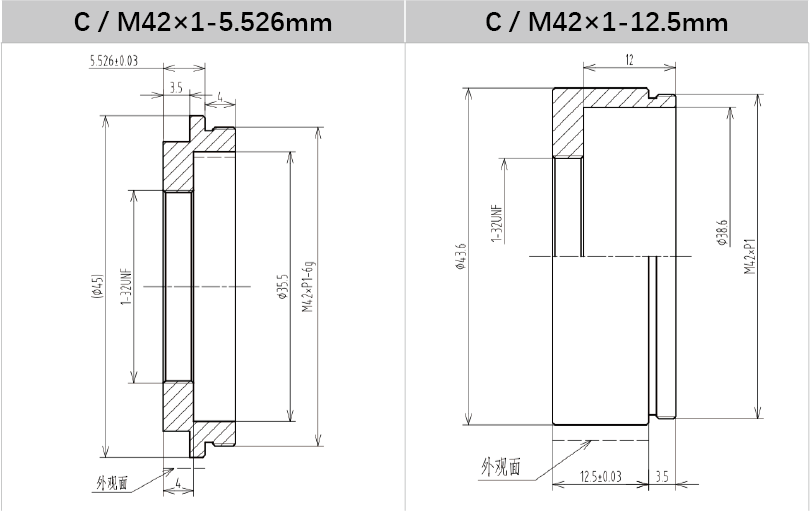 V-Mount to C-Mount Adapter Ring for Industrial Lenses - Vision Datum