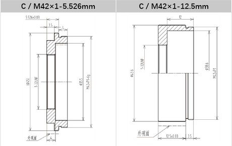 V-Mount to C-Mount Adapter Ring for Industrial Lenses - Vision Datum