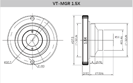 Industrial Lens Magnifier 1.5x 2x 2.5x 4x - Vision Datum