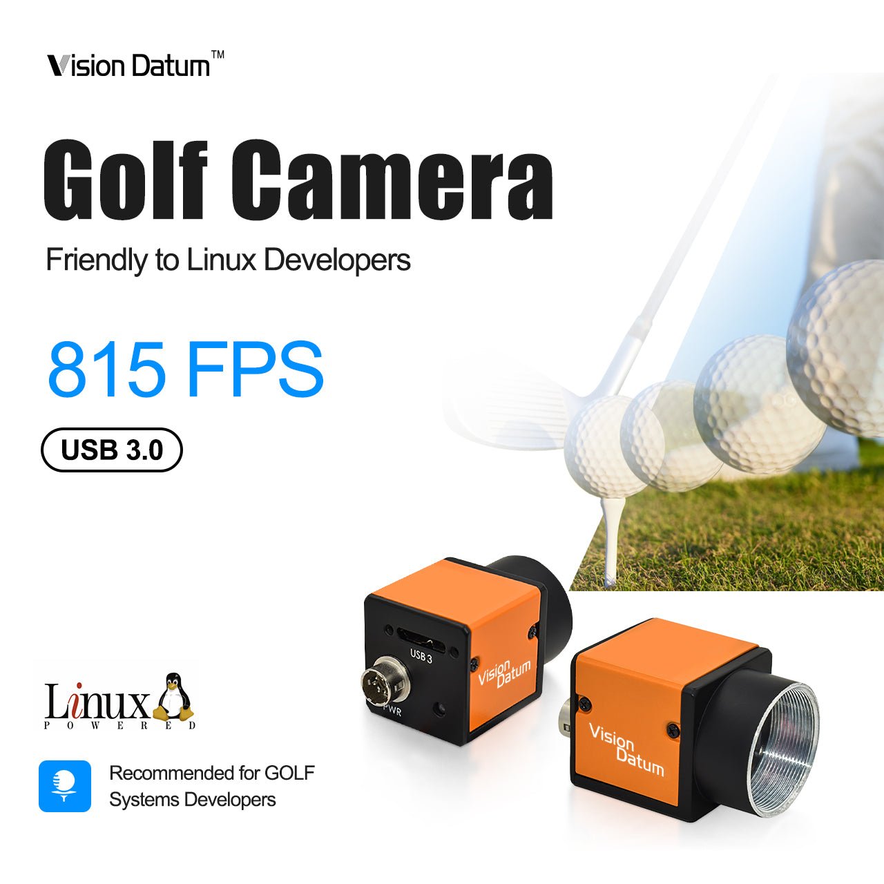 0.3MP 815FPS PYTHON300 USB3.0 High Speed Golf Camera - Vision Datum