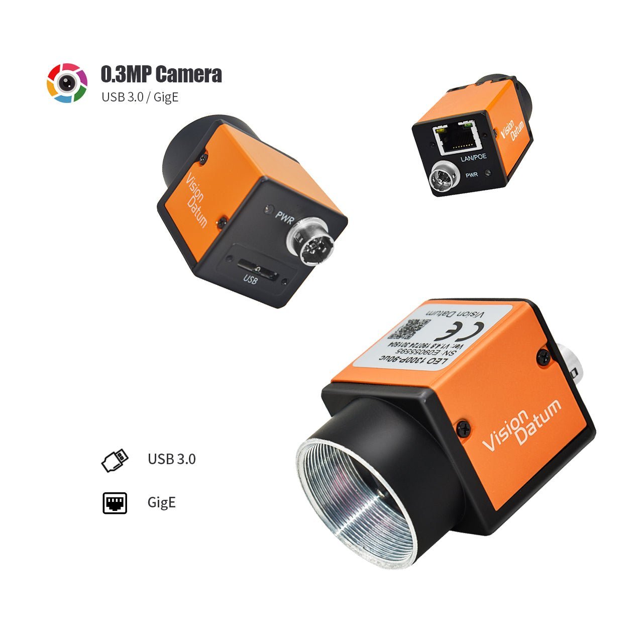 0.3MP CMOS GigE Area Scan Camera for Automation Industrial - Vision Datum