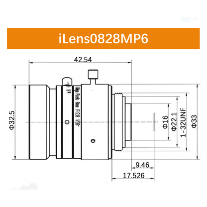 iCentral 1/1.8" 6MP C-Mount Low Distortion Industrial Machine Vision Lenses