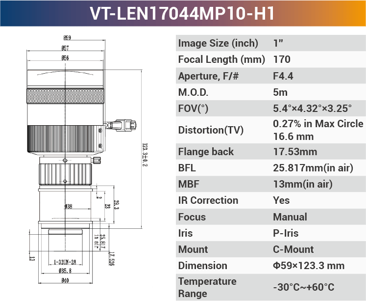 1" 8 - 10MP C - Mount Fixed Lenses - Vision Datum