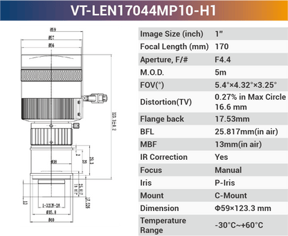 1" 8 - 10MP C - Mount Fixed Lenses - Vision Datum