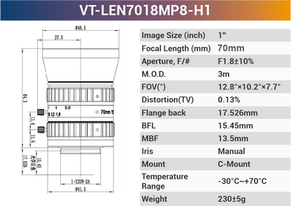 1" 8 - 10MP C - Mount Fixed Lenses - Vision Datum