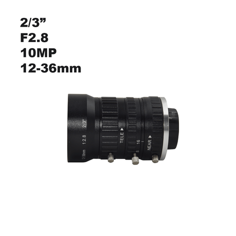 12-36mm 10MP 2/3" C-Mount Manual Zoom Iris Lenses VT-LEM1236MP10 - Vision Datum