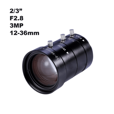 12-36mm 10MP 2/3" C-Mount Manual Zoom Iris Lenses VT-LEM1236MP10 - Vision Datum