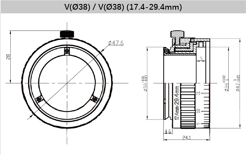 12 mm Back Focus Adjustment Adapter Ring for Industrial Vision Lenses - Vision Datum