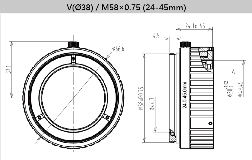 12 mm Back Focus Adjustment Adapter Ring for Industrial Vision Lenses - Vision Datum