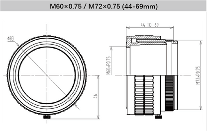 12 mm Back Focus Adjustment Adapter Ring for Industrial Vision Lenses - Vision Datum