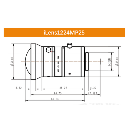 iCentral 1.2" 25MP C-Mount Low Distortion Industrial Machine Vision Lenses