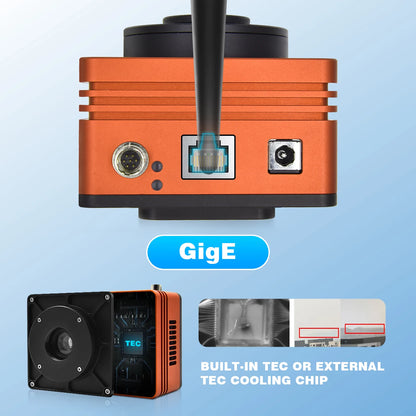 400nm-1800nm InGaAs IMX990 IMX991 GigE SWIR Camera External TEC Cooling