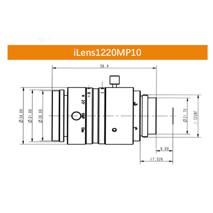 iCentral 2/3" 10MP C-Mount Low Distortion Industrial Machine Vision Lenses