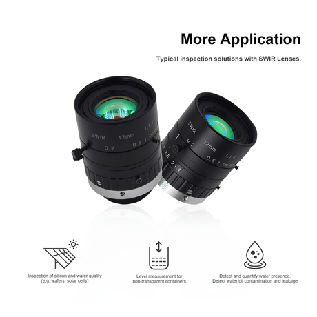 12mm F1.4 1.1" 900-1700nm SWIR FA Lens VT-LEN1214SWIR-H1.1 - Vision Datum