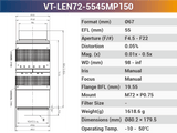 150MP M72 High Resolution Large Format Lens VT-LEN72-MP150 - Vision Datum
