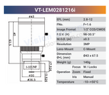 3MP 1/2" 2.8-12mm C-Mount Zoom Lense with IR