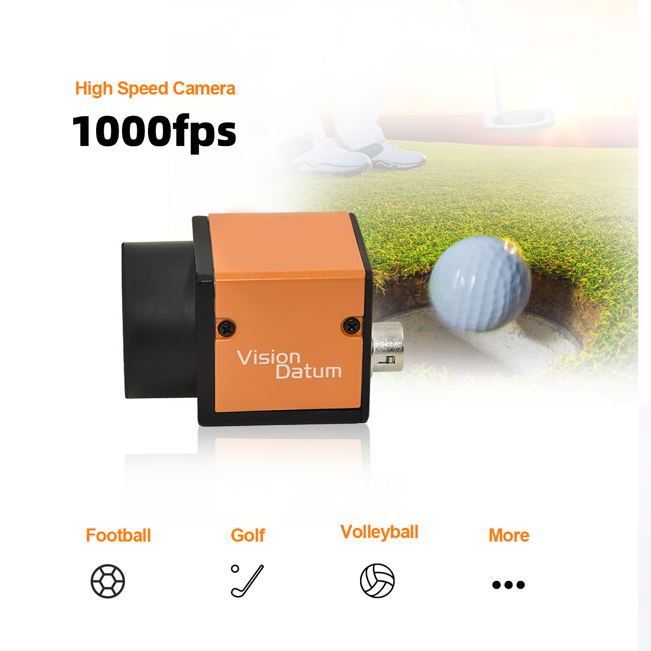 High Speed 0.3MP 815FPS USB3.0 CMOS Camera for Golf Swing Ball Trajectory Analysis
