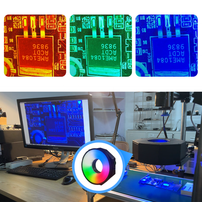 Industrielles Multispektrum-Ringlicht, 12 V DC, 198 mm, IR, RGB, wasserdicht, maßgeschneidert für maschinelle Bildverarbeitung 